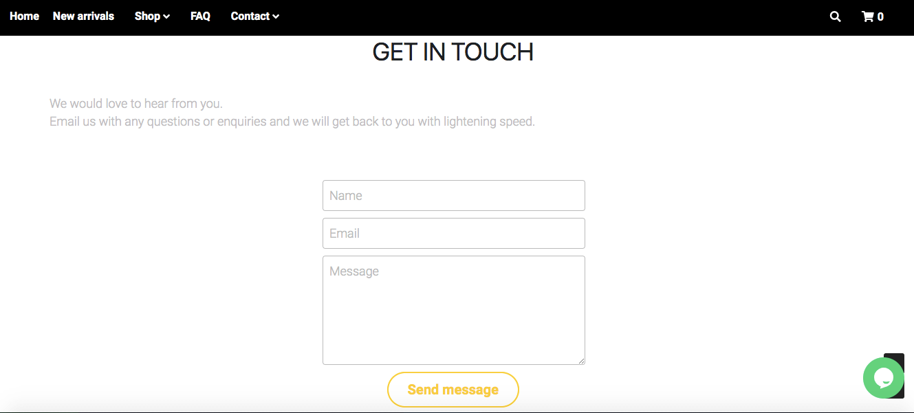 contact form on a website selling handbags contact form on a website selling handbags